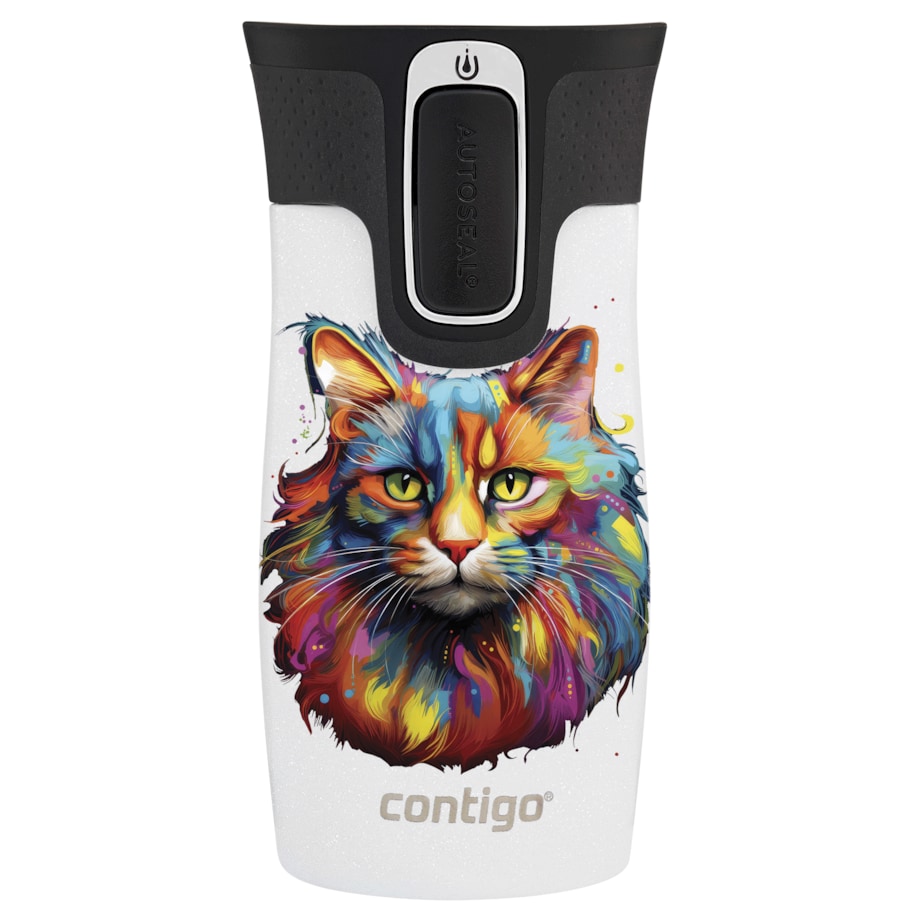 Kubek termiczny Contigo West Loop Mini 300ml - Kot - Biały Metalik