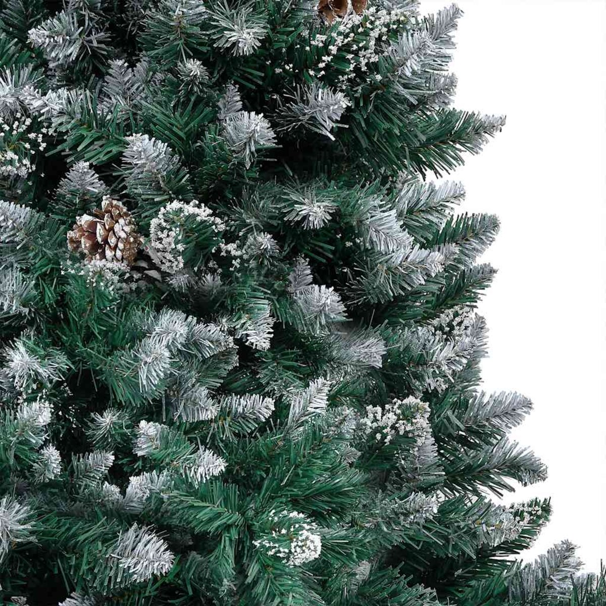 vidaXL Sztuczna choinka z lampkami, bombkami i szyszkami, 240 cm