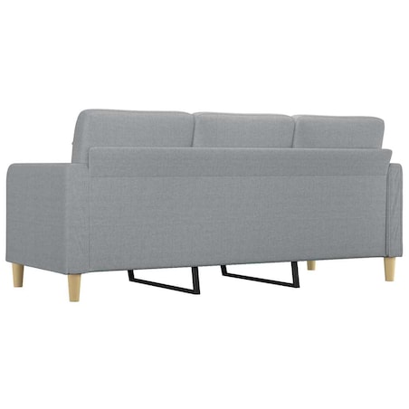 vidaXL Sofa 3-osobowa, jasnoszara, 180 cm, tapicerowana tkaniną