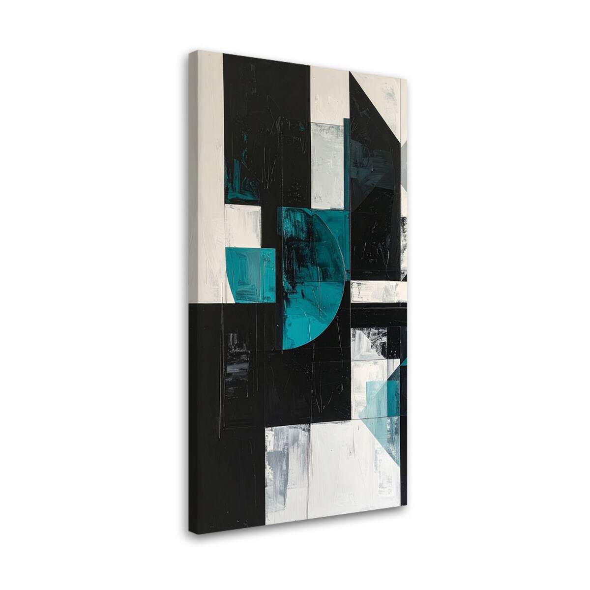 Obraz do salonu biura kuchni, Geometryczne kształty turkusowy czarny