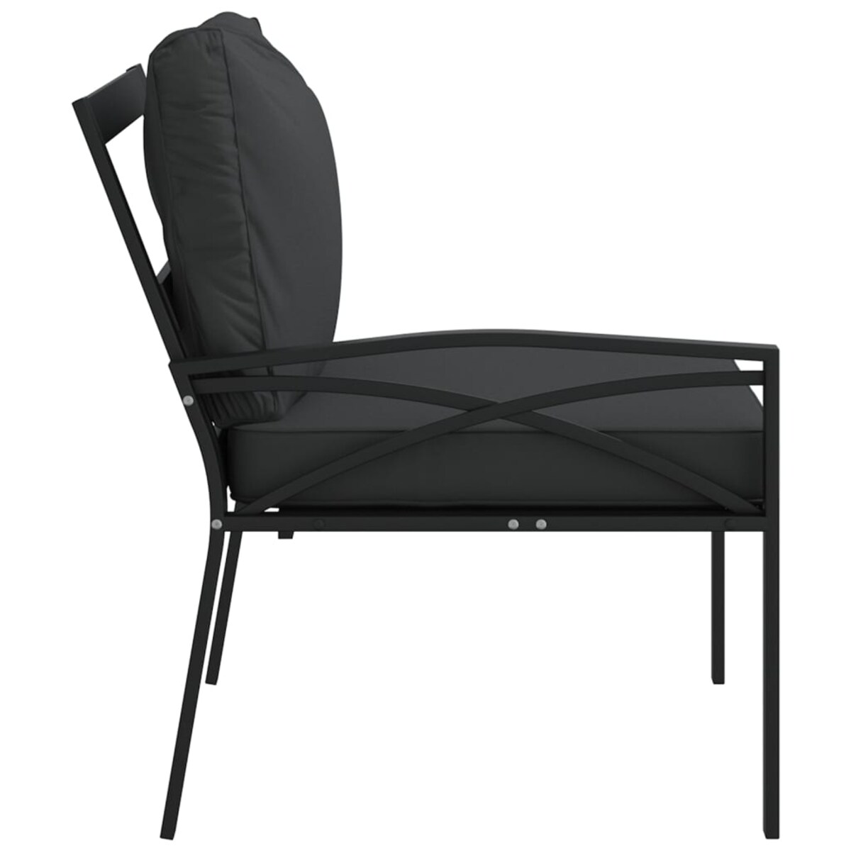 vidaXL Krzesła ogrodowe z szarymi poduszkami, 2 szt, 62x75x79 cm, stal