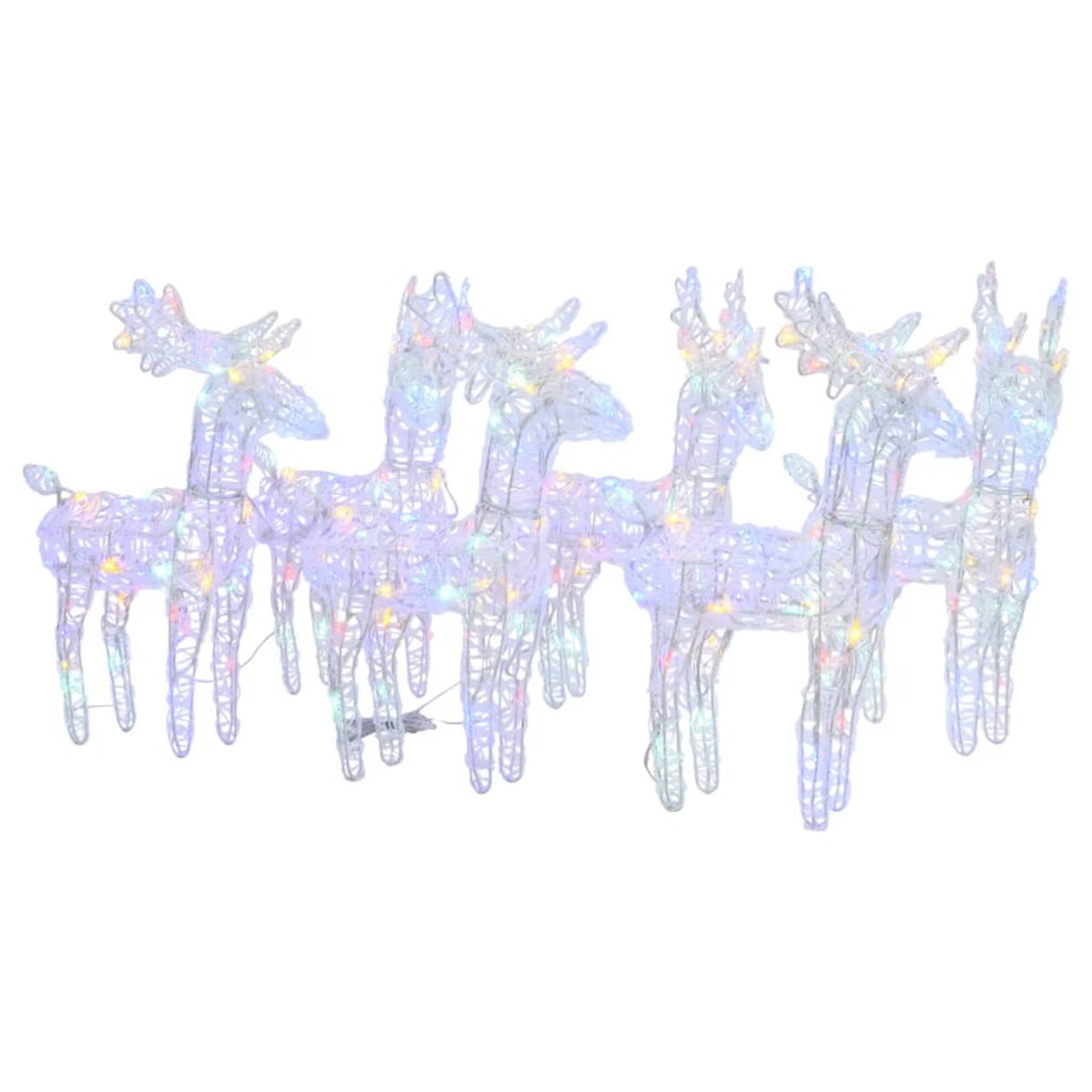 vidaXL Świąteczne renifery, 6 szt., 240 wielokolorowych LED, akryl