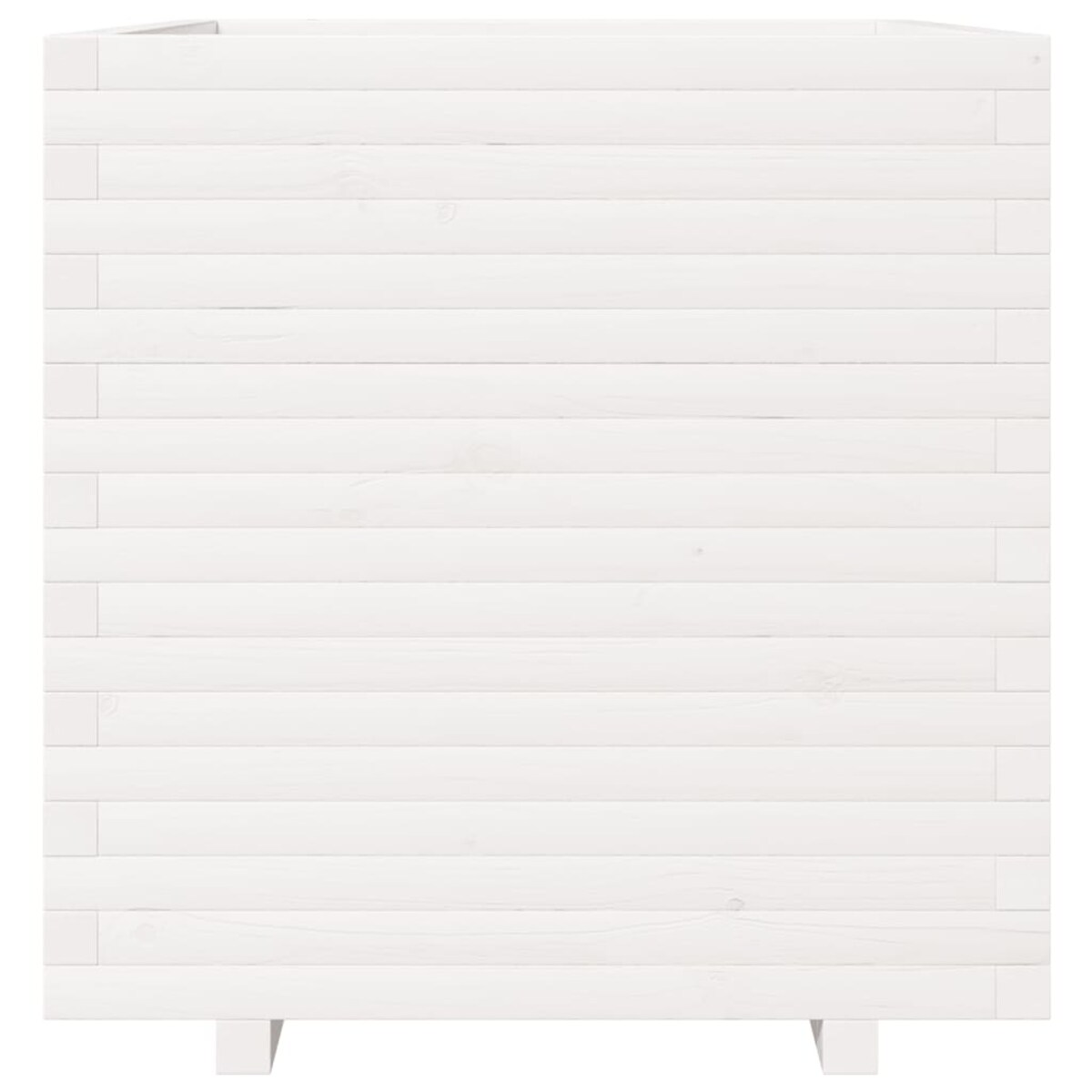 vidaXL Donica ogrodowa, biała, 70x70x72,5 cm, lite drewno sosnowe