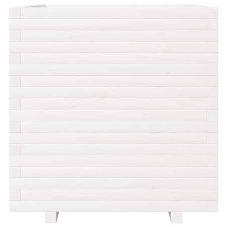 vidaXL Donica ogrodowa, biała, 70x70x72,5 cm, lite drewno sosnowe