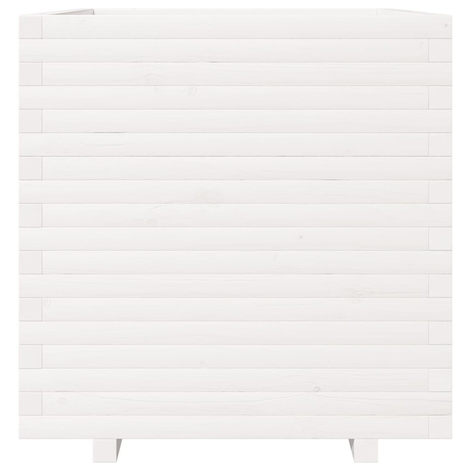 vidaXL Donica ogrodowa, biała, 70x70x72,5 cm, lite drewno sosnowe