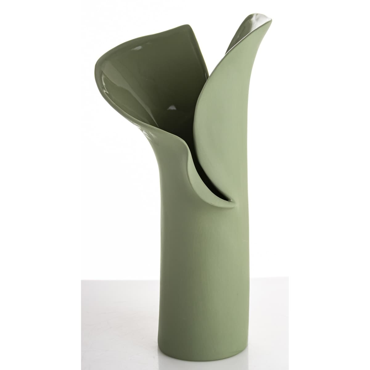 Wazon porcelanowy 35x19x14 cm LARRY zielony