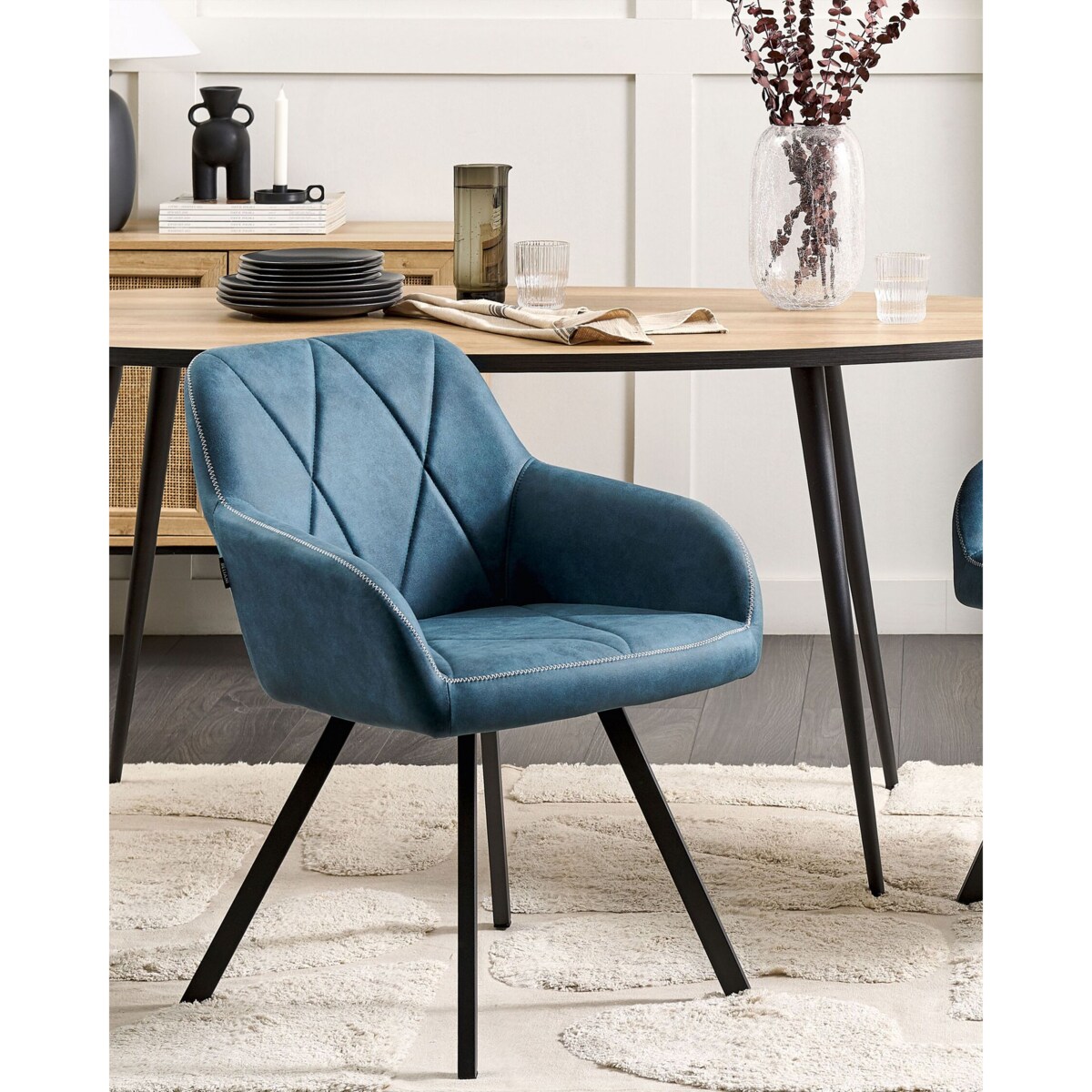 Zestaw 2 krzeseł niebieski MONEE