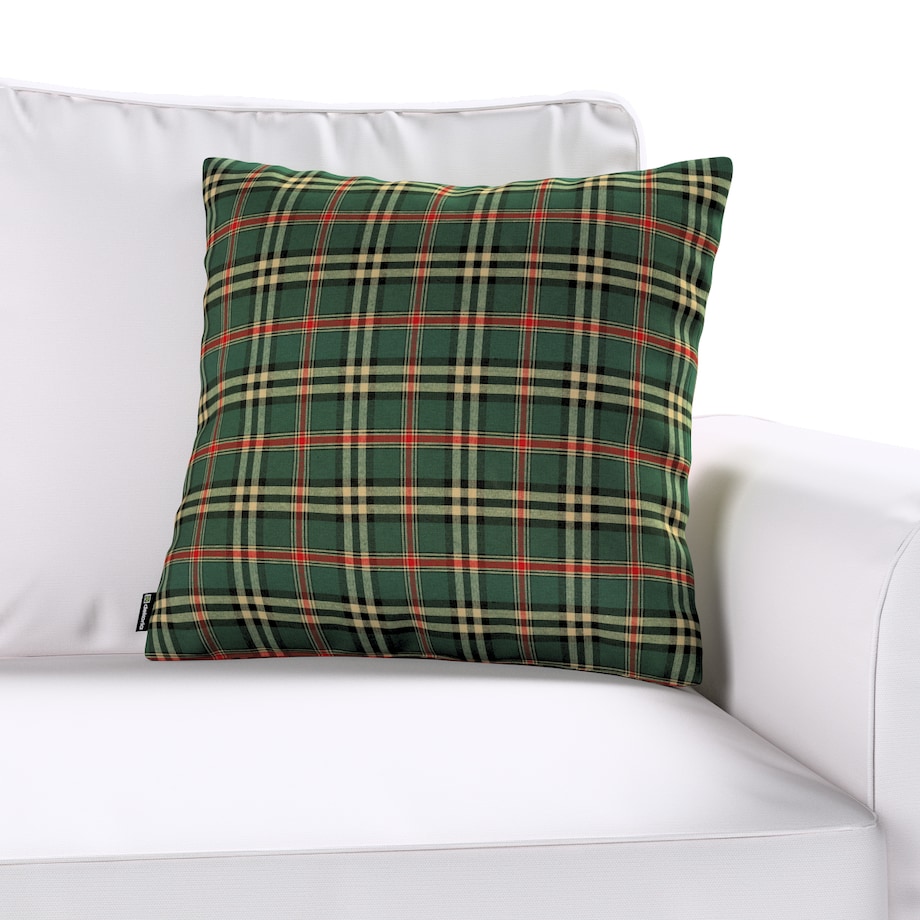 Poszewka Kinga na poduszkę 43x43 zielono-czerwona kratka