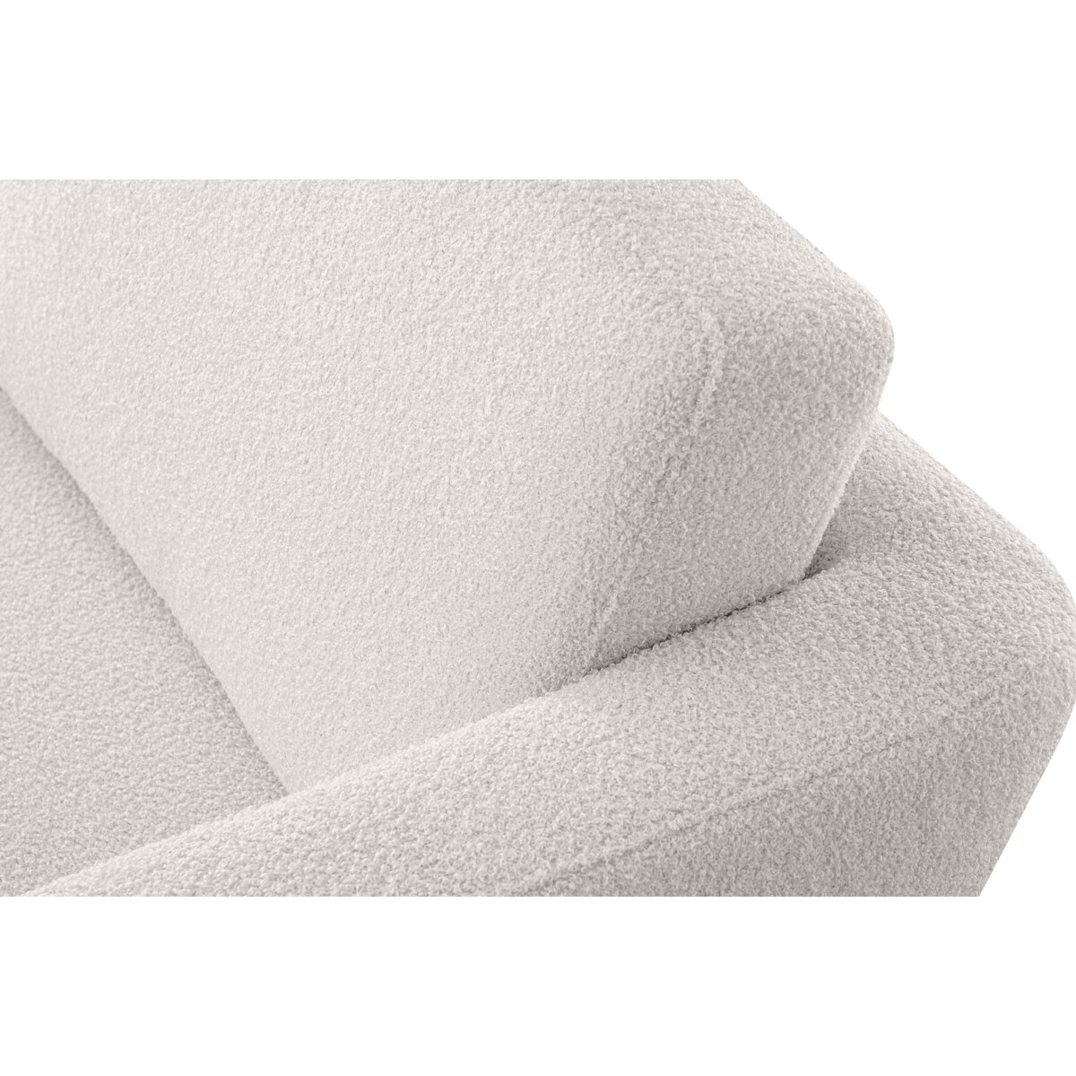 KONSIMO TAGIO Biały skandynawski fotel z tkaniny jagnięcej