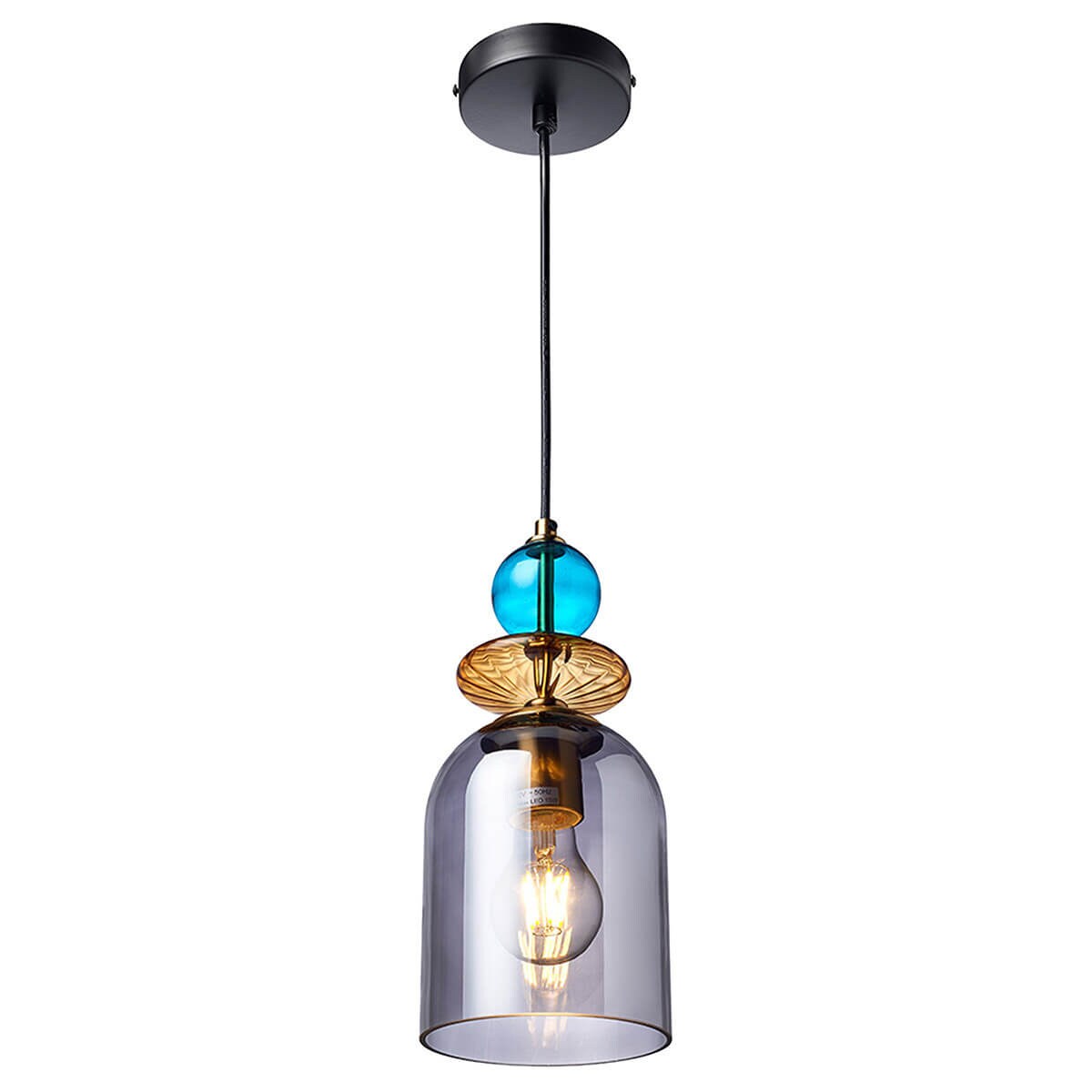 Lampa wisząca do salonuTropea LP-2004/1P M SM Light Prestige szklana niebieska