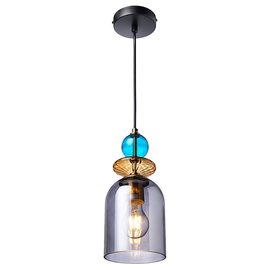 Lampa wisząca do salonuTropea LP-2004/1P M SM Light Prestige szklana niebieska