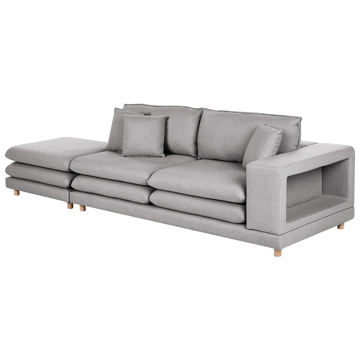 Sofa dla 2 osób HEDEN Szary z otomaną