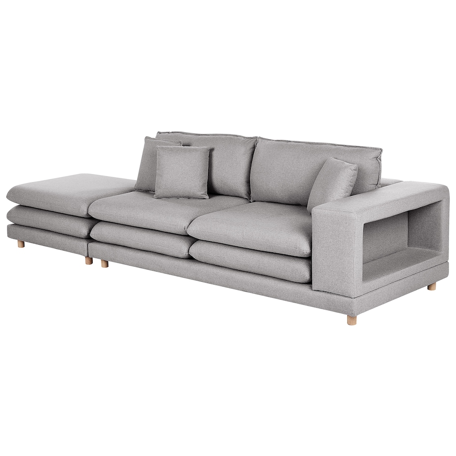 Sofa dla 2 osób HEDEN Szary z otomaną