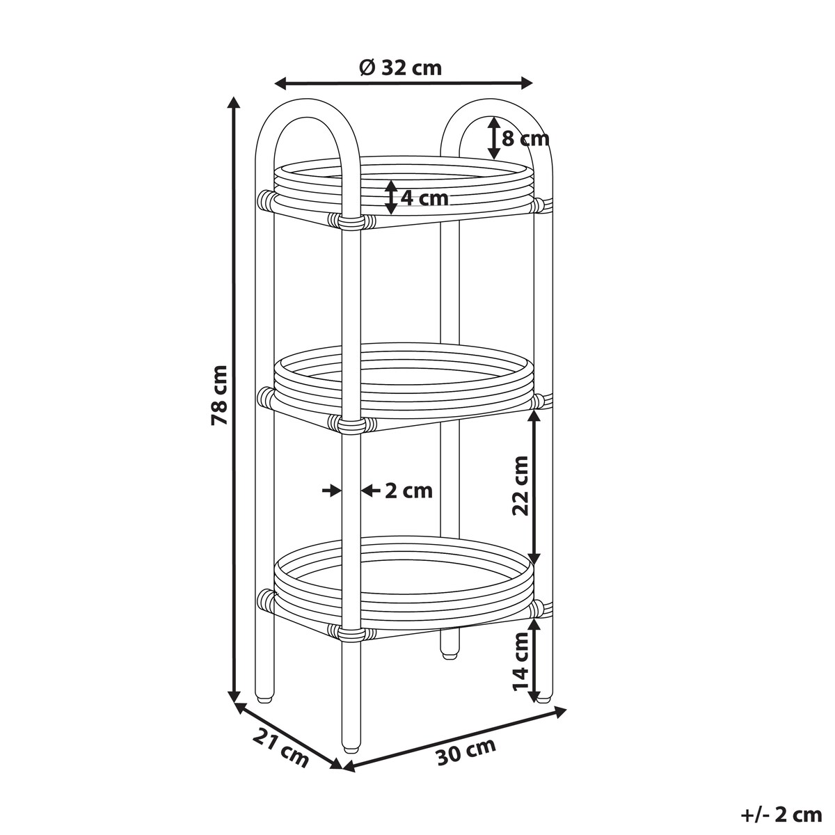 Stolik pomocniczy TROOLIE Rattan Naturalny