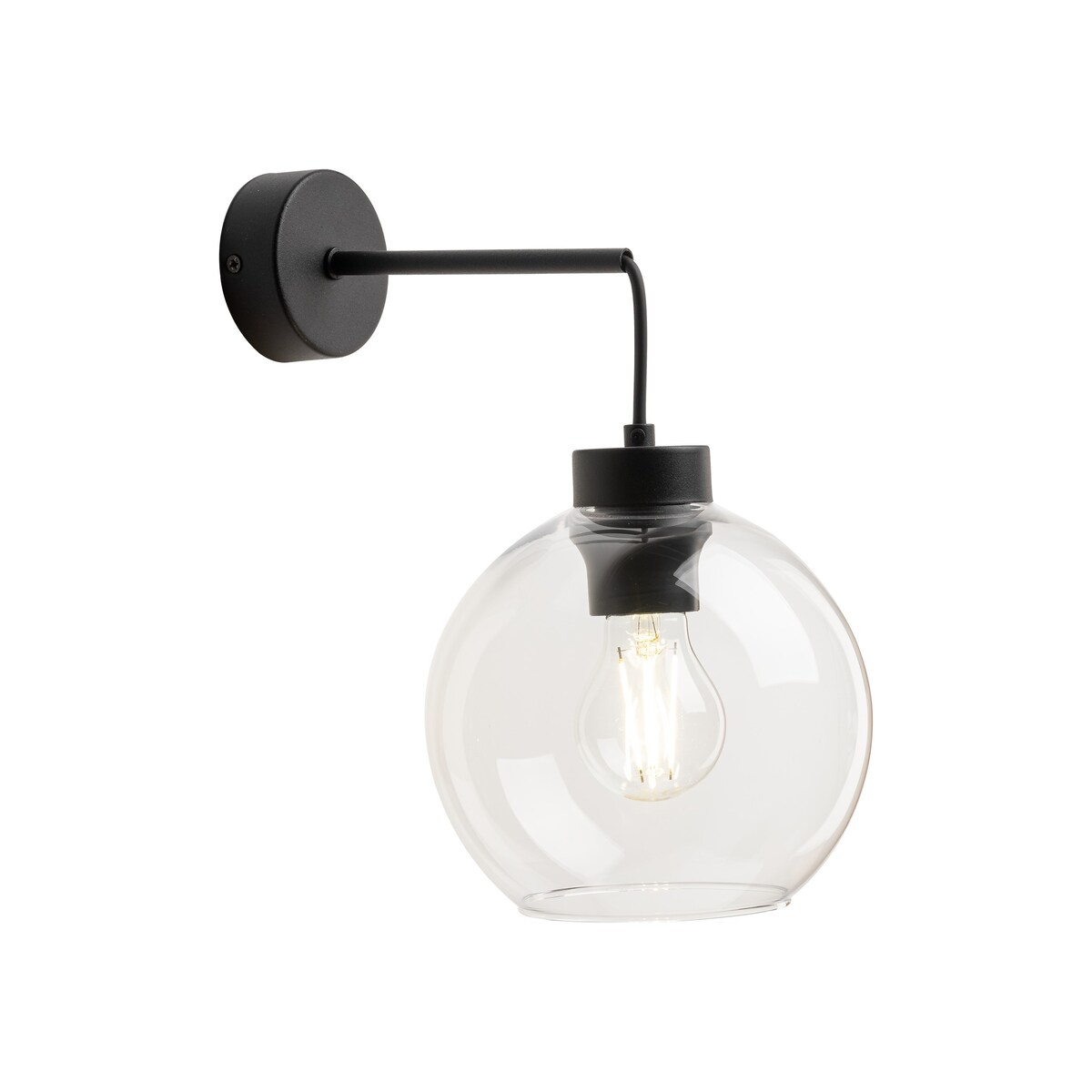 Kinkiet ścienny TK Lighting CUBUS Transparent 10245 czarny E27 nowoczesny