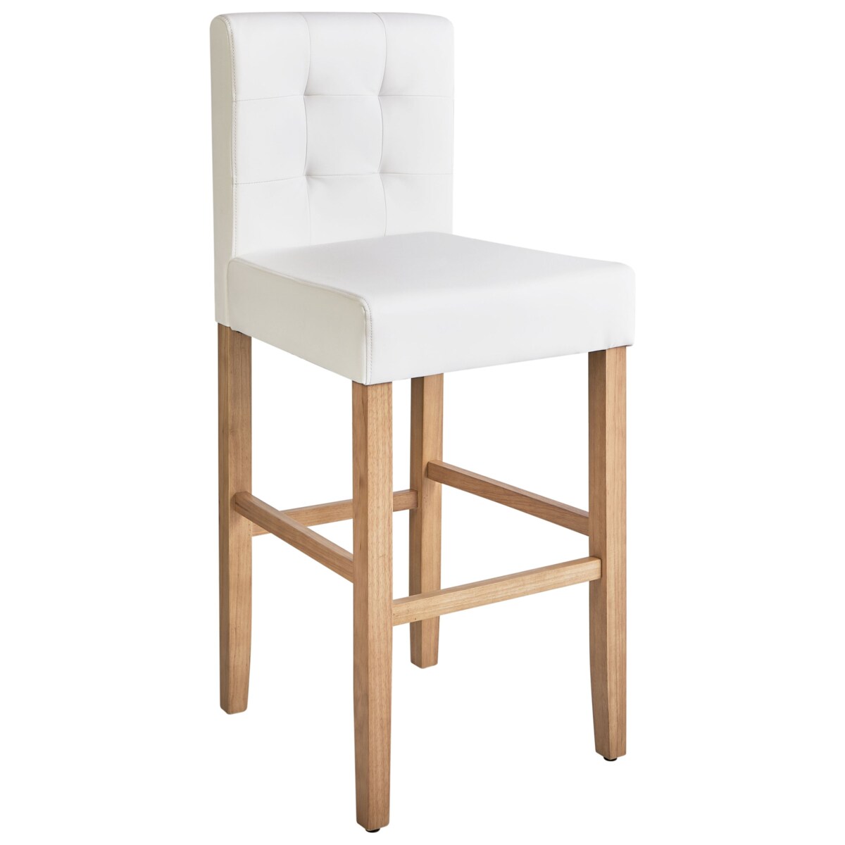 Zestaw 2 krzeseł barowych MADISON Ekoskóra Złamana biel