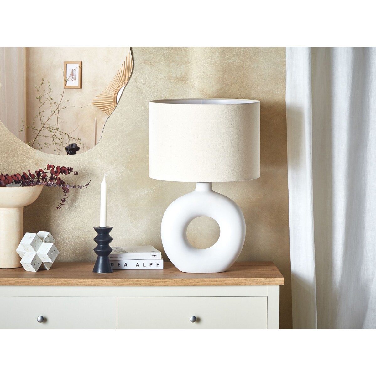 Lampa stołowa ceramiczna biała VENTA