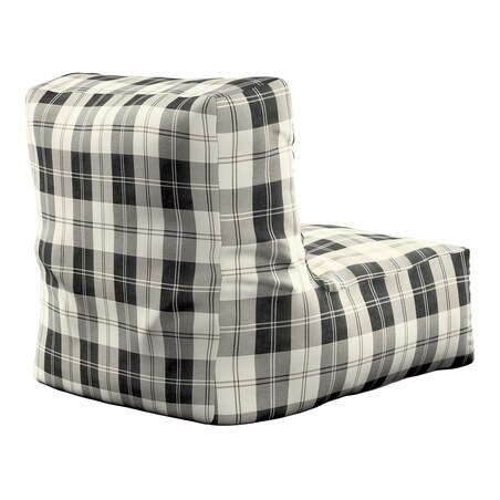 Pufa - fotel, krata czarno-biała, 67 x 31 x 75 cm, Edinburgh