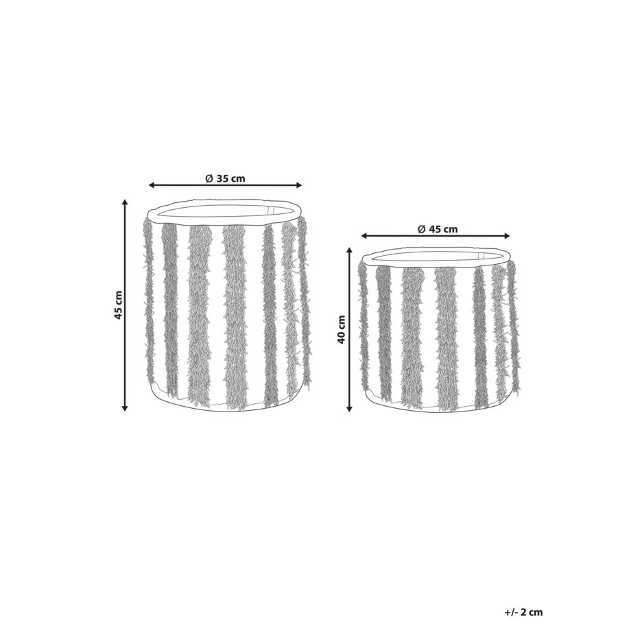 Zestaw 2 koszy bawełnianych beżowy KAKKI