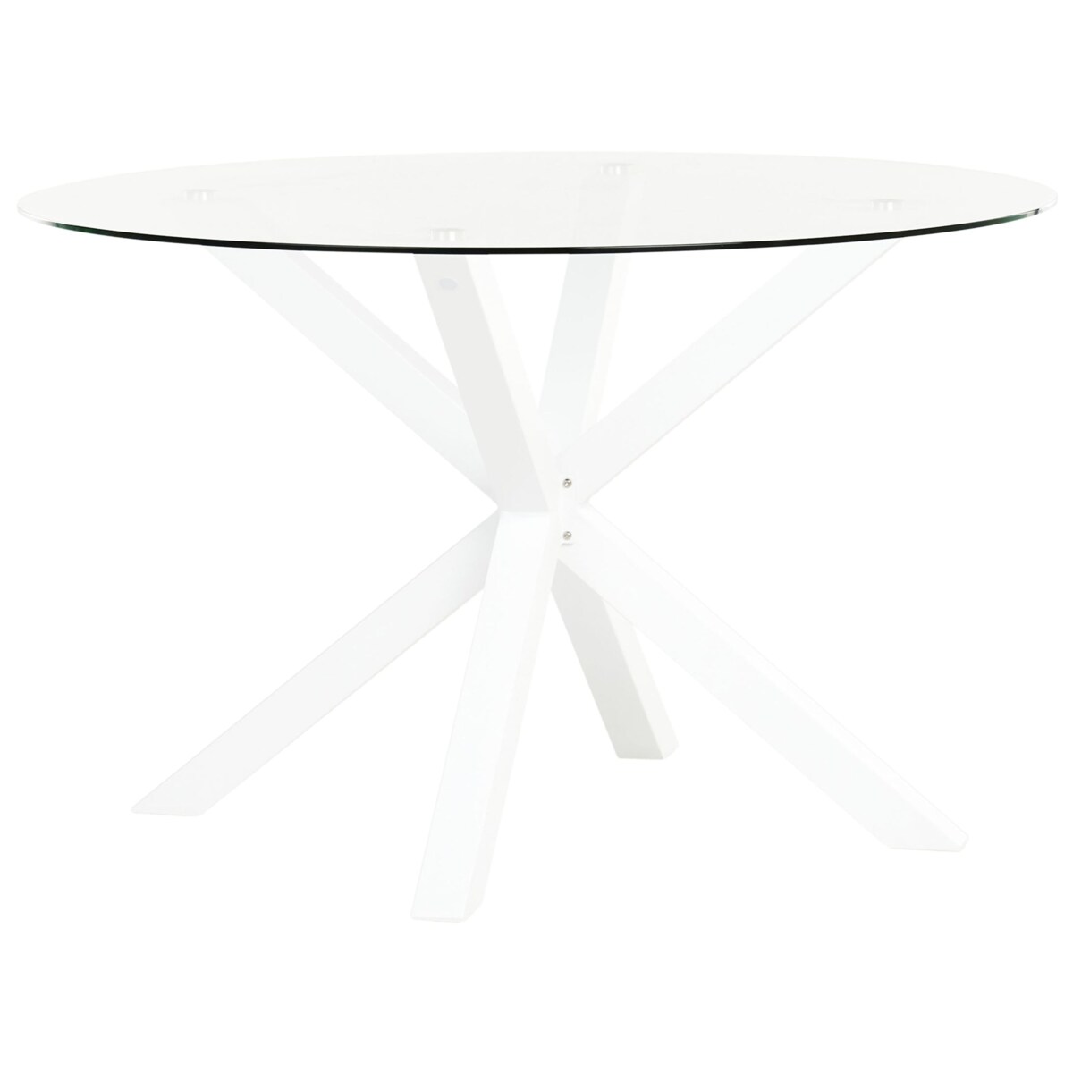 Stół ogrodowy MALETTO 120 cm 120 cm Szkło Biały