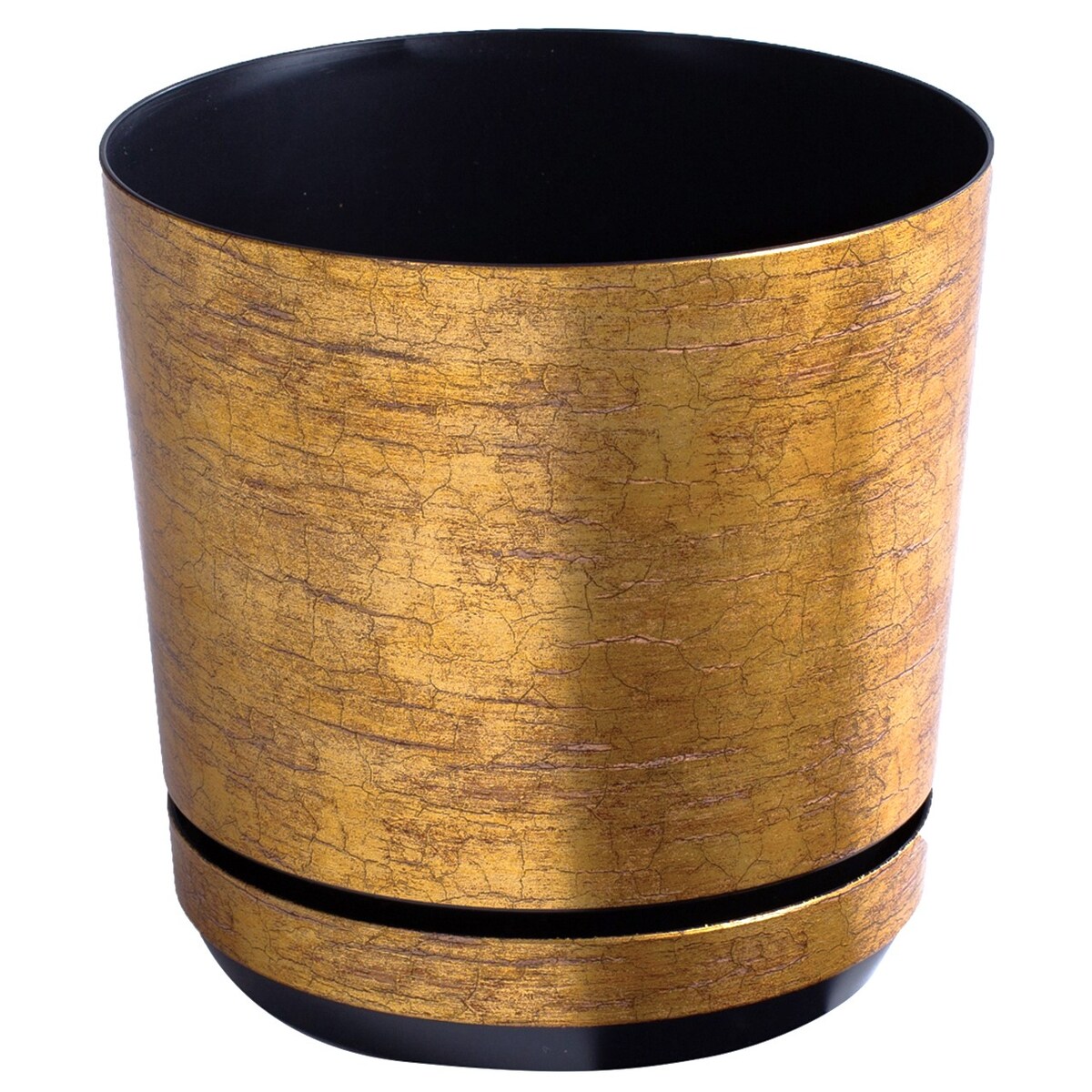 26 cm wzór ZŁOTO ANTYCZNE Doniczka z podstawką klasyczna elegancka rustykalna starożytna