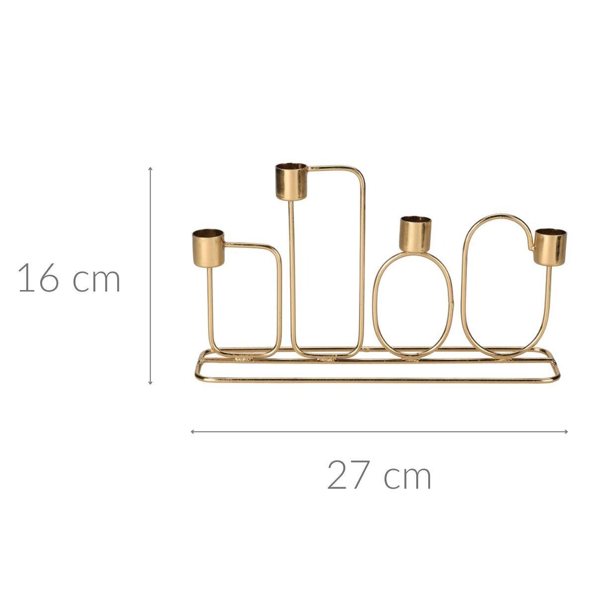Świecznik w geometryczne wzory, 27 x 16 cm
