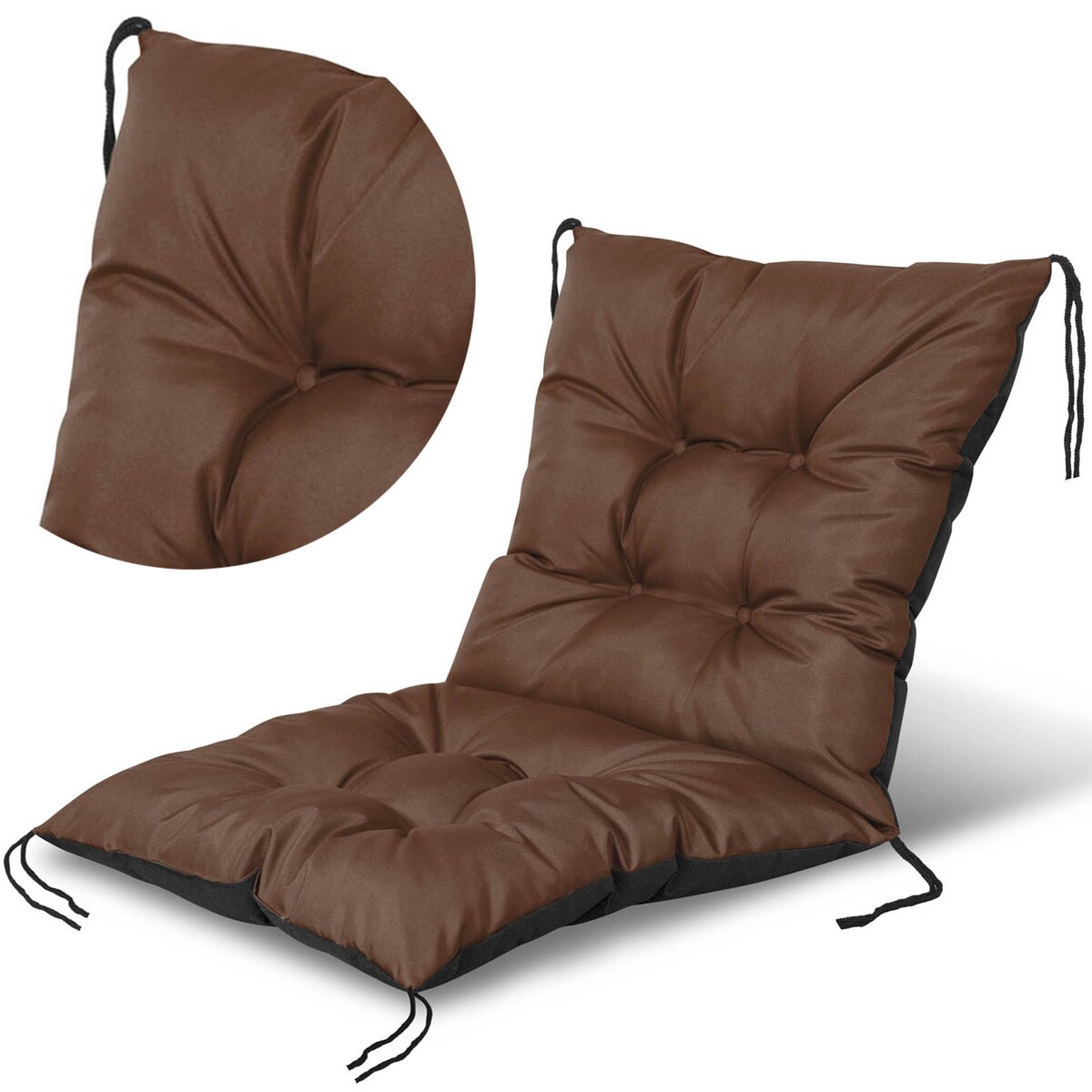 Poduszka Ogrodowa Na Krzesło Fotel 50X50X50 Cm Wodoodporna Pikowana Wiązana