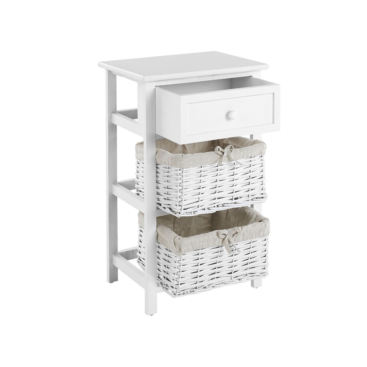 Szafka nocna 2 kosze biała FLOWELLA