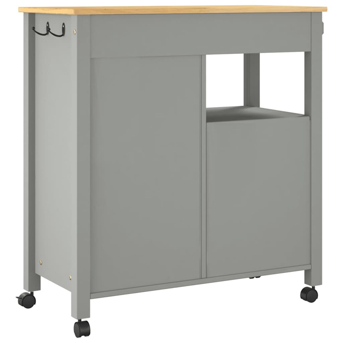 vidaXL Wózek kuchenny MONZA, 84x40x88,5 cm, lite drewno sosnowe