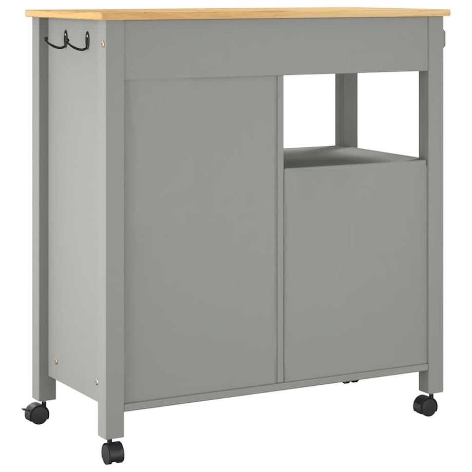 vidaXL Wózek kuchenny MONZA, 84x40x88,5 cm, lite drewno sosnowe