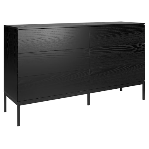Komoda Szeroka Industrialna na metalowych nóżkach, czarna