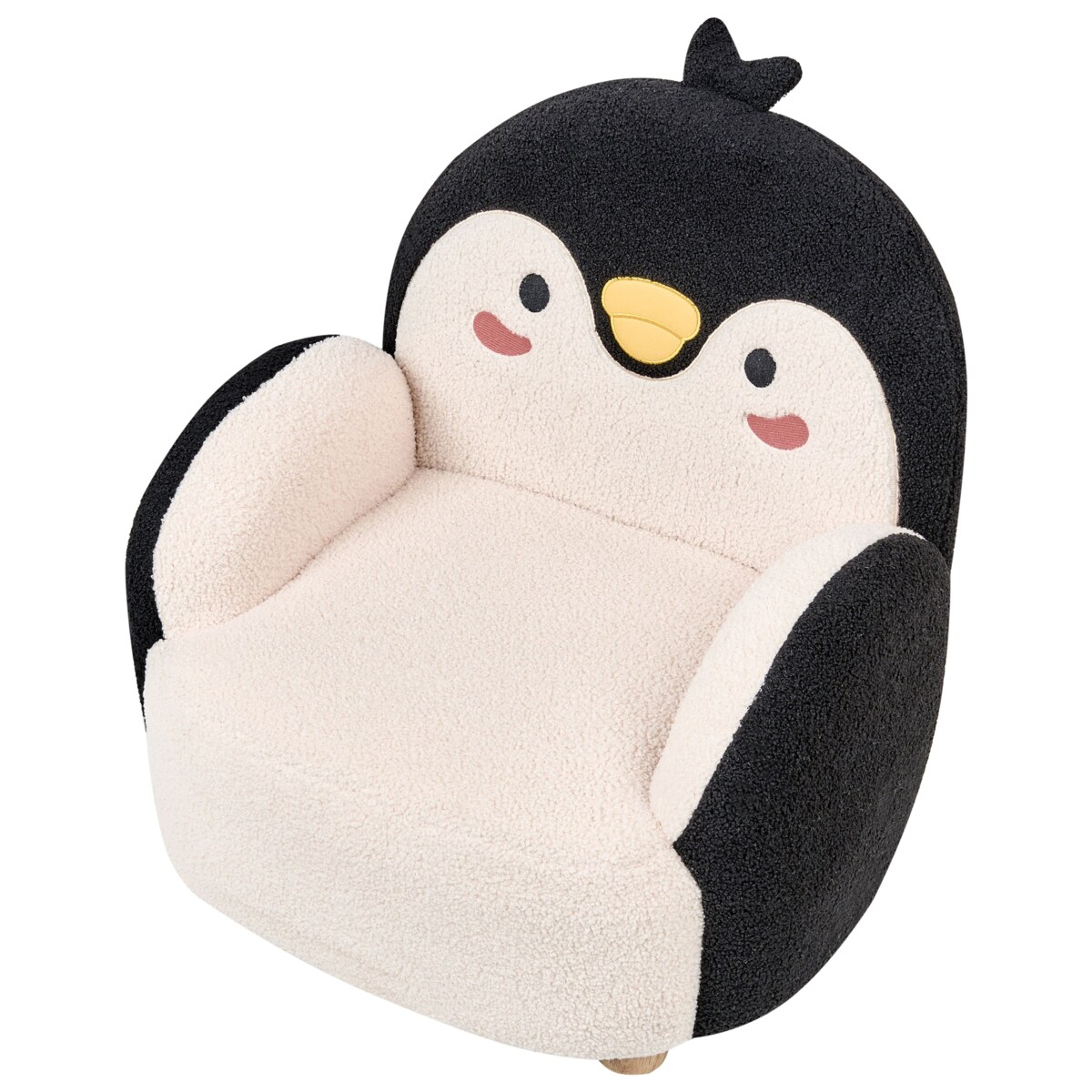 Fotel dziecięcy boucle pingwin czarny FYN