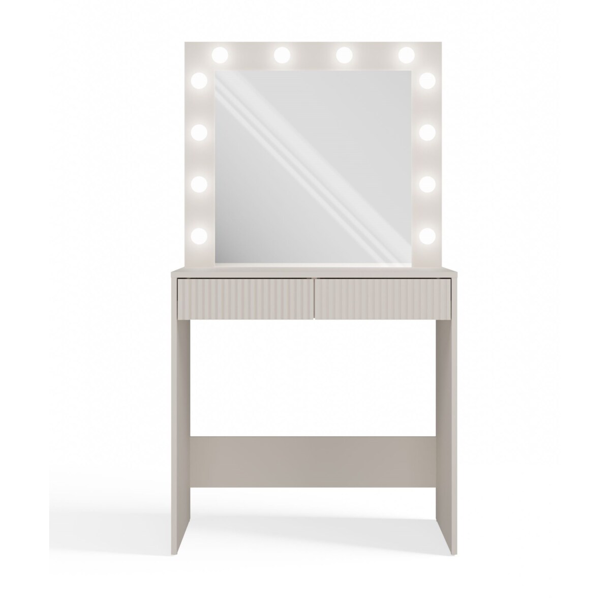 TOALETKA KOSMETYCZNA Z LUSTREM MARINA Z BIURKIEM 2S SLIM KASZMIR BEŻ