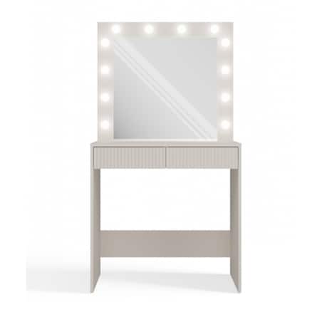 TOALETKA KOSMETYCZNA Z LUSTREM MARINA Z BIURKIEM 2S SLIM KASZMIR BEŻ