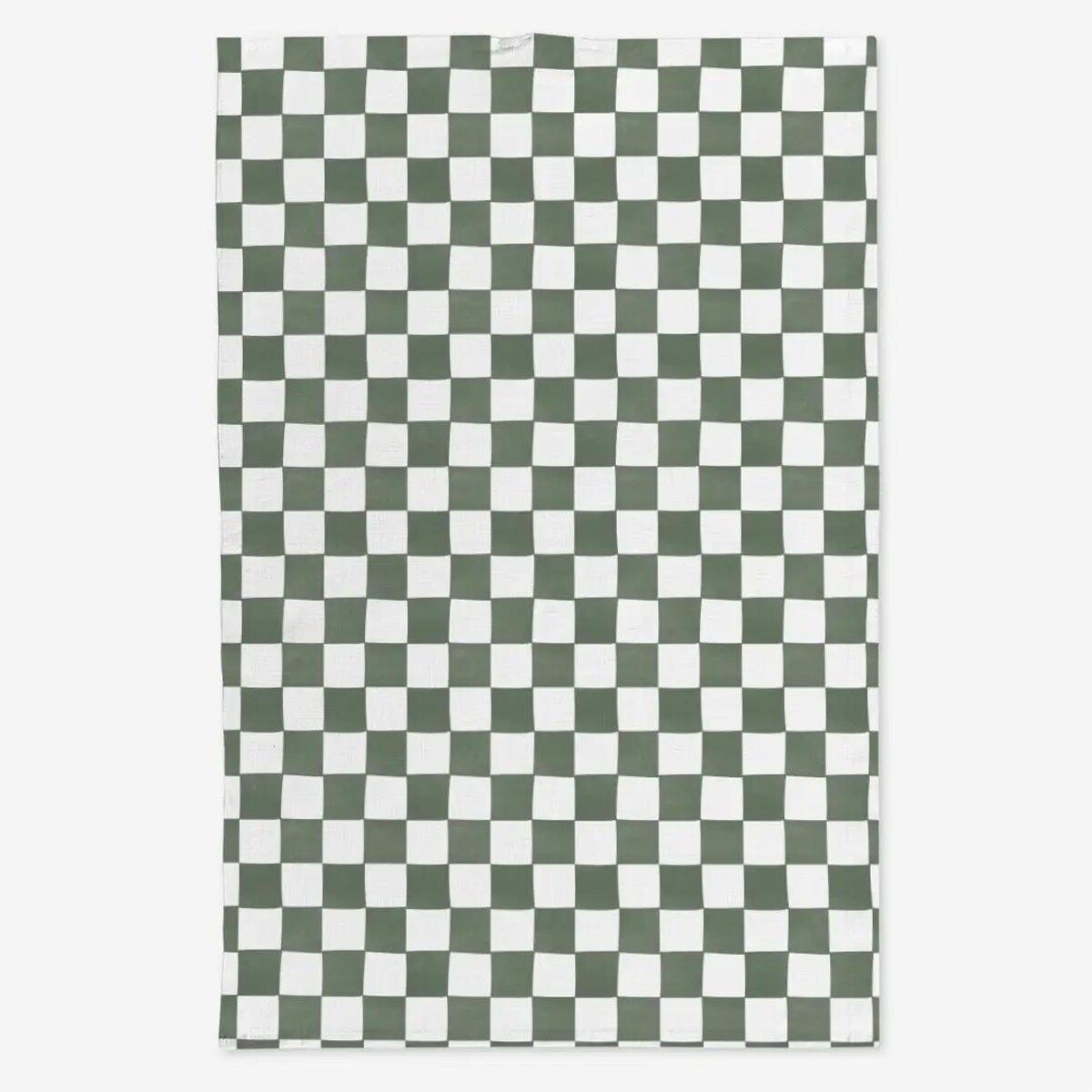 Lniany ręcznik kuchenny - ciemnozielona krata