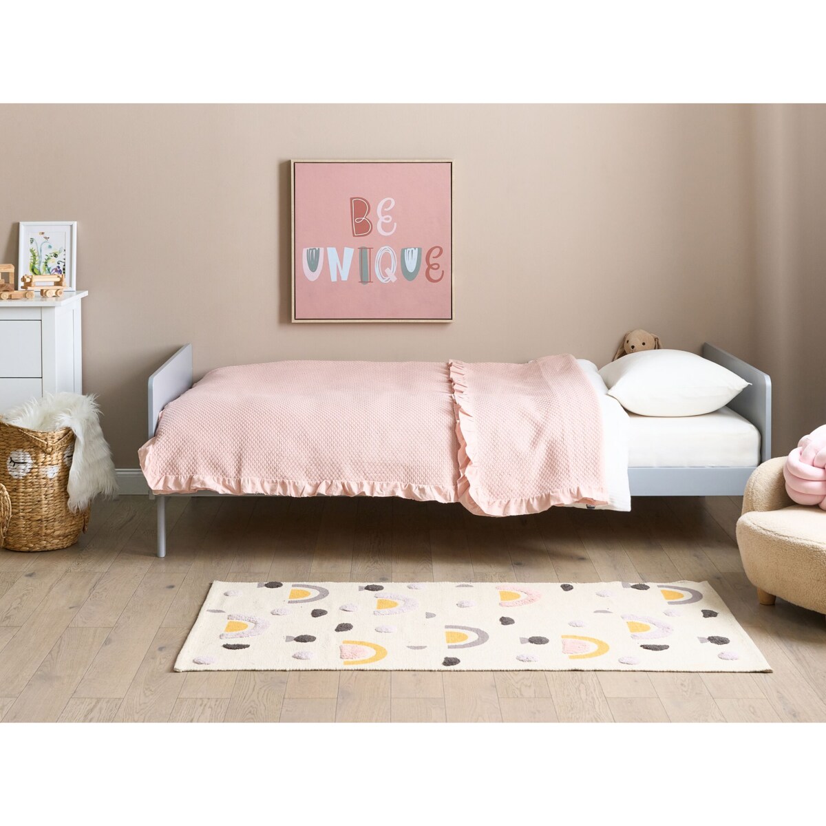 Łóżko drewniane 90 x 200 cm szare BONNAC