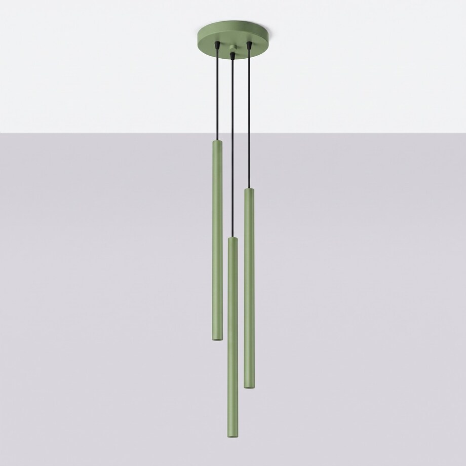 Lampa wisząca PASTELO 3P szałwiowa