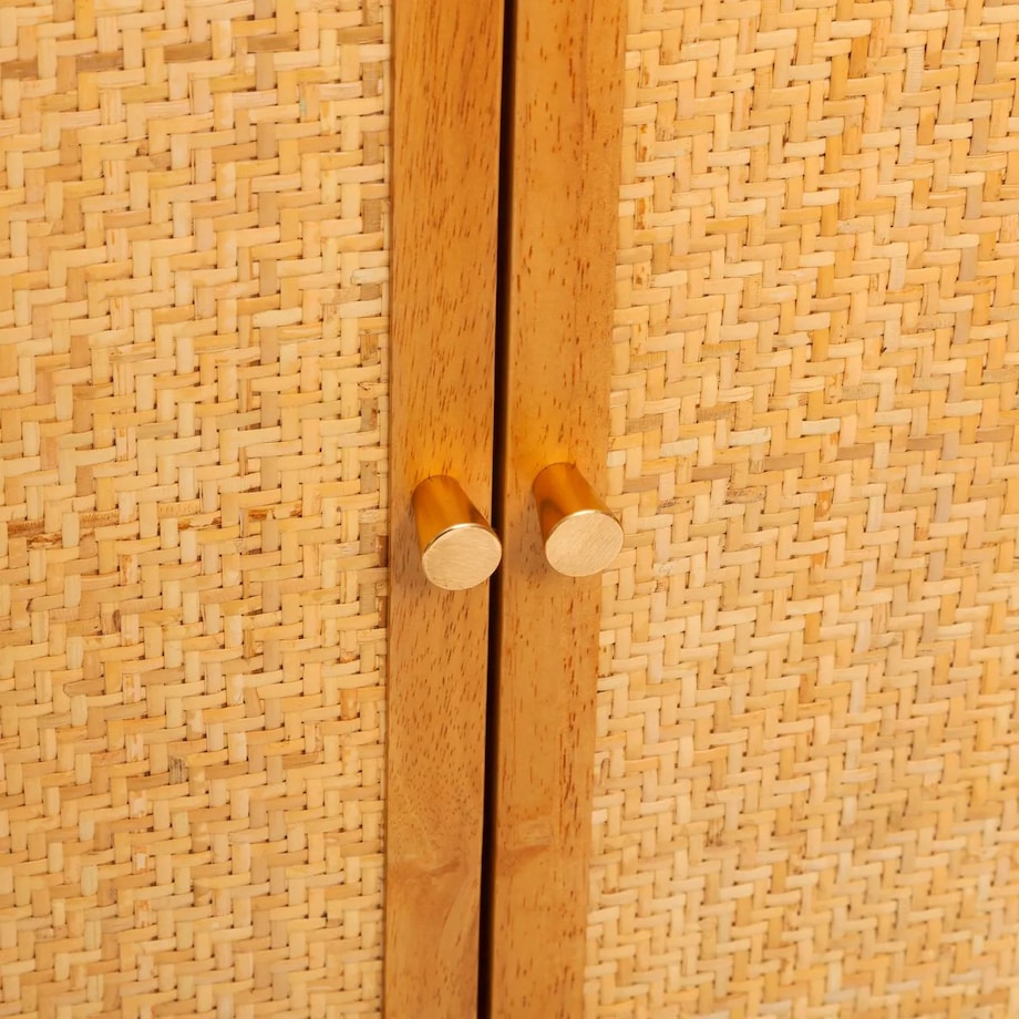 Komoda z drewna kauczukowego i plecionki Olbia 150 cm