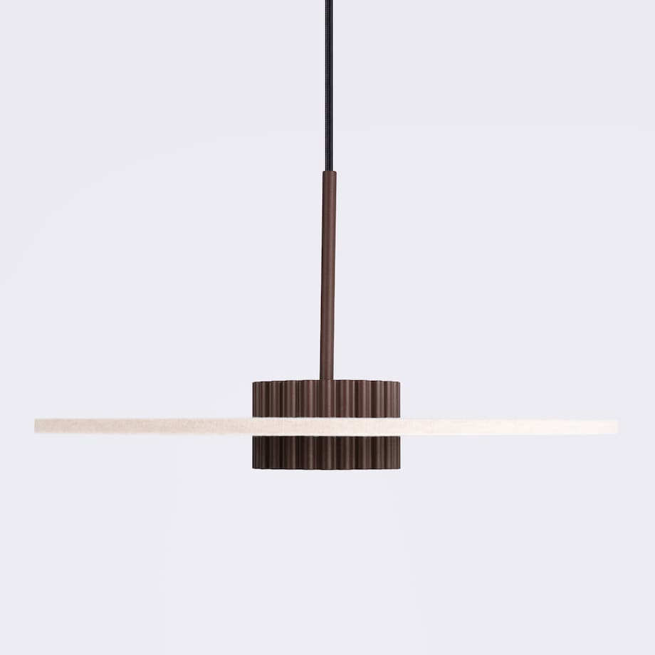 Lampa wisząca OVO 1 brązowa/beżowa filc Gx53