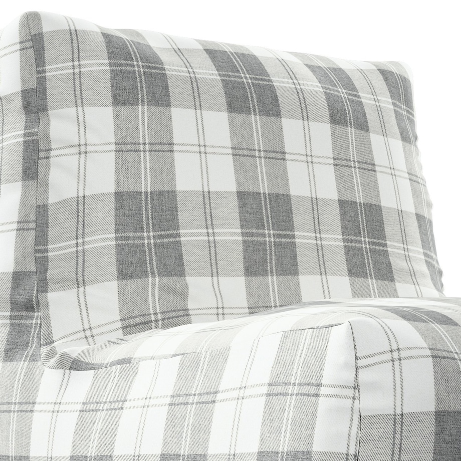 Pufa - fotel, krata szaro-biała, 67 x 31 x 75 cm, Edinburgh