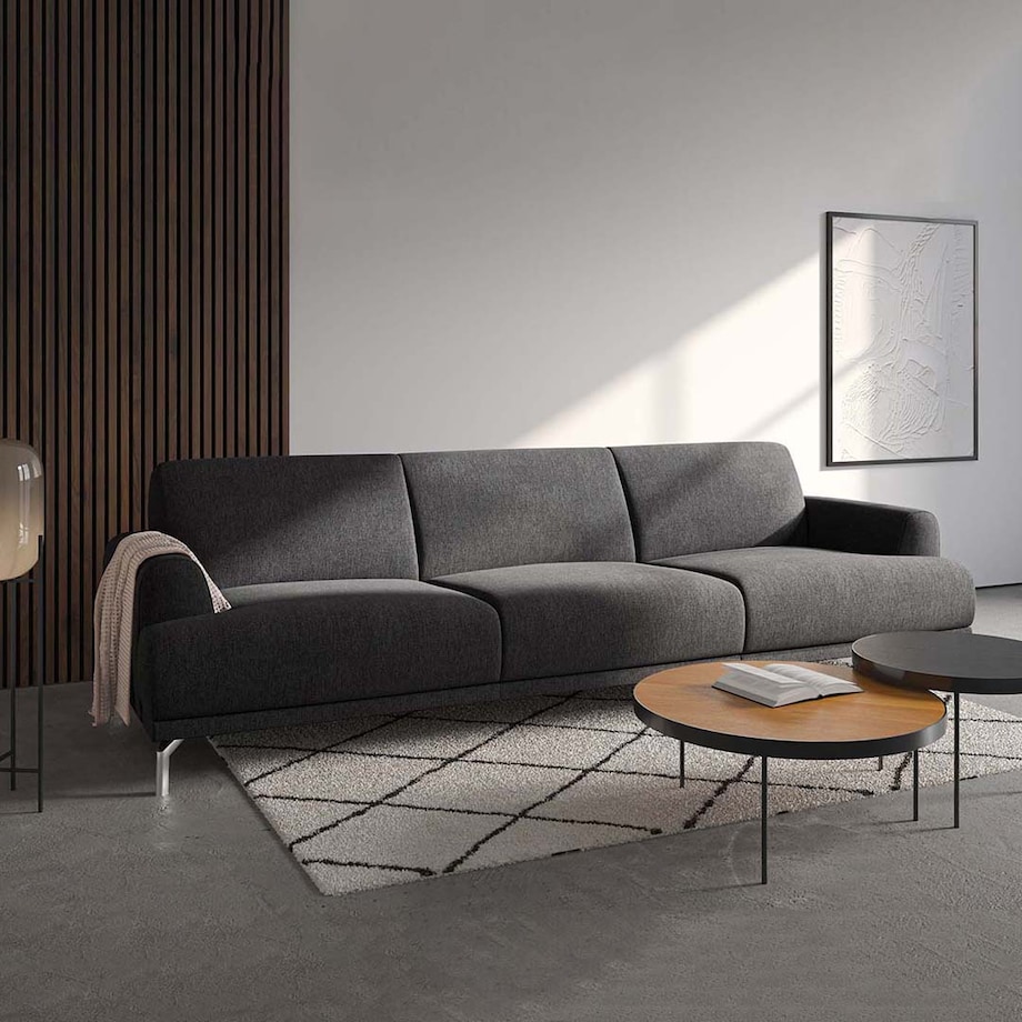 Sofa 3-osobowa Puzo - ciemnoszara