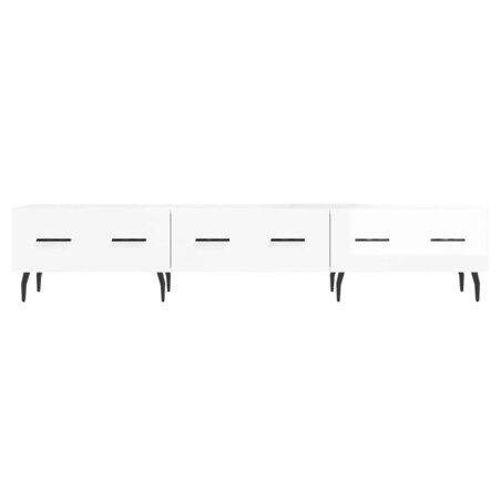 vidaXL Szafka pod telewizor, wysoki połysk, biała, 150x36x30 cm