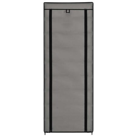 vidaXL Szafka na buty z pokrowcem, szara, 57 x 29 x 162 cm, tkanina