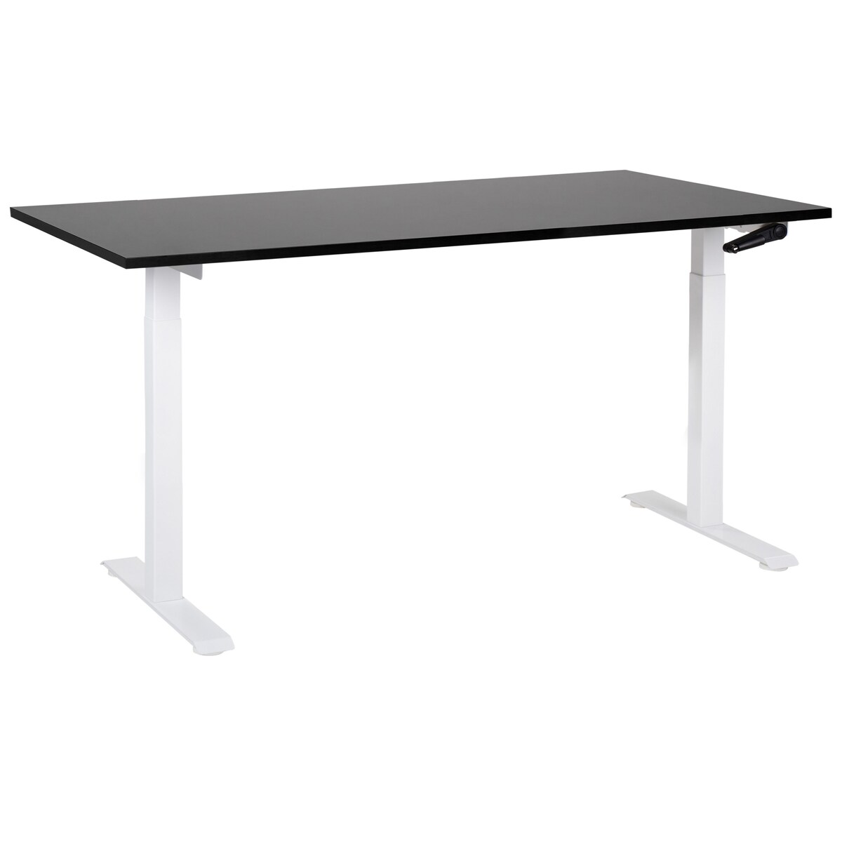 Biurko regulowane manualnie DESTINES 160 cm x 72 cm Czarny/ biały