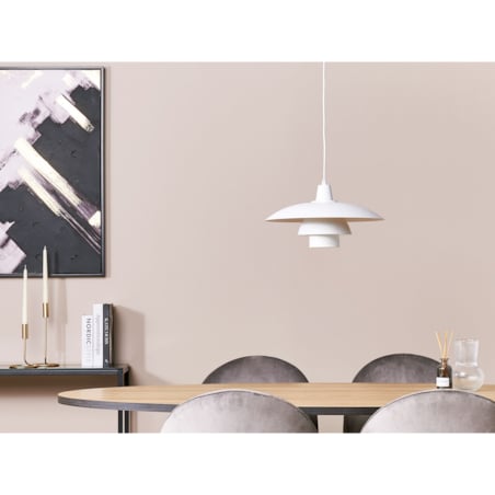 Lampa wisząca metalowa biała DEEL