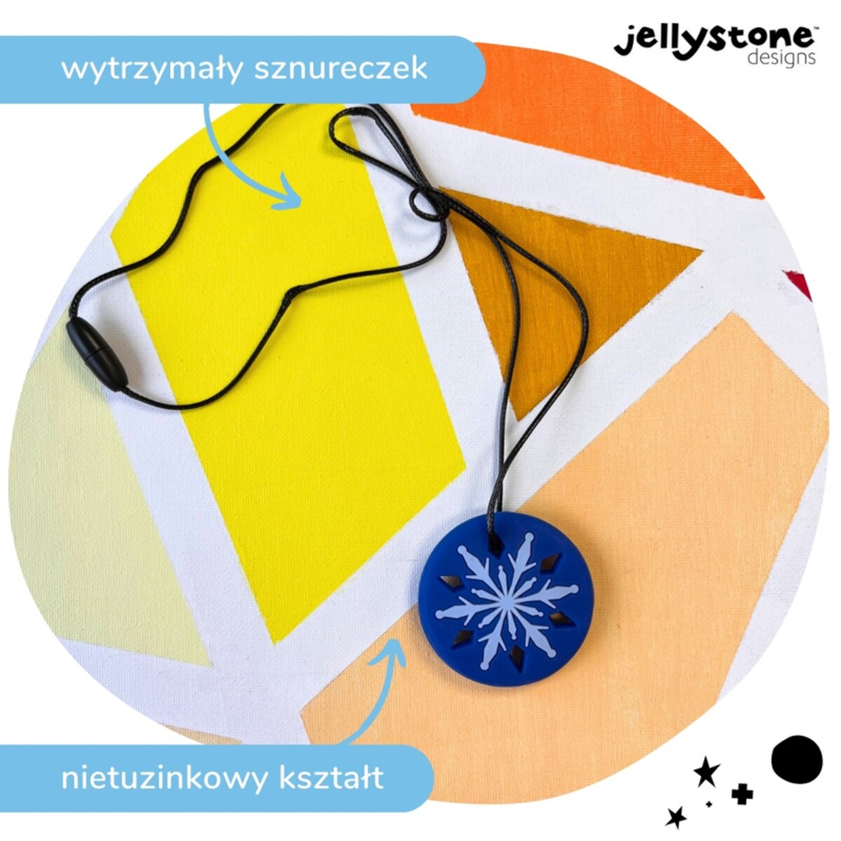 Wisiorek antystresowy Płatek śniegu granatowy Jellystone Designs