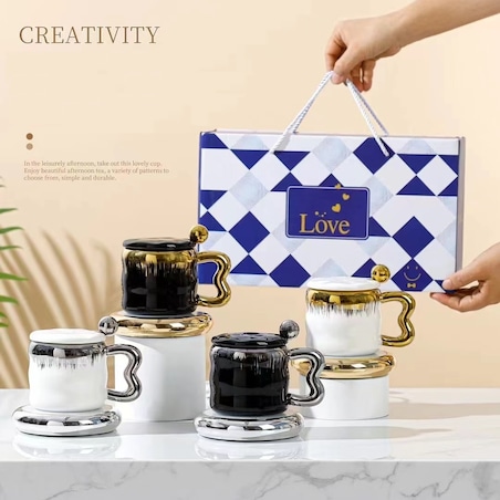 ELEGANCKI Kubek z podgrzewaczem + Łyżka + KABEL USB Kubek świąteczny GIFT