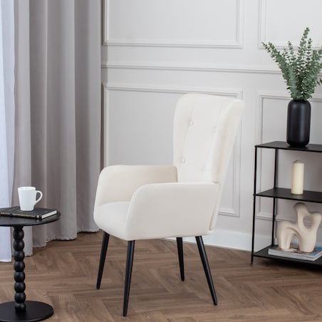 Foteldo salonu wypoczynkowy uszak beżowy welurowy wygodny tapicerowany