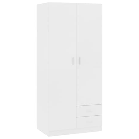 vidaXL Szafa, biała, 80x52x180 cm, materiał drewnopochodny