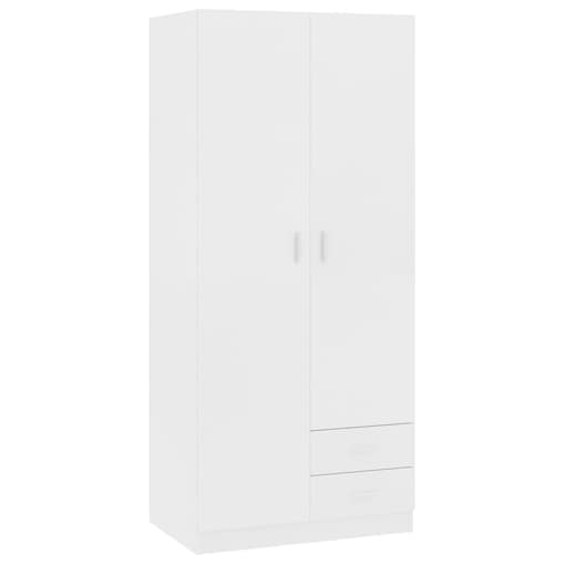 vidaXL Szafa, biała, 80x52x180 cm, materiał drewnopochodny